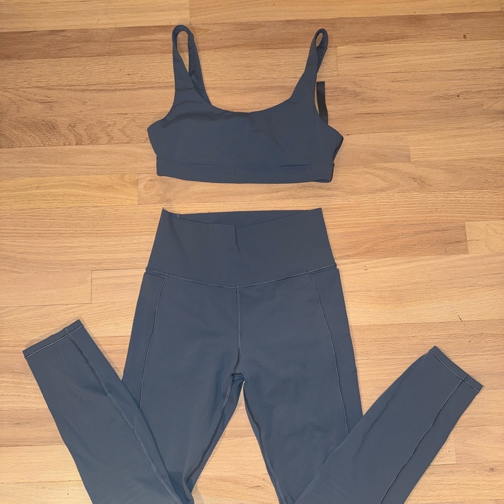 Vuori Blue Leggings and Top Set
